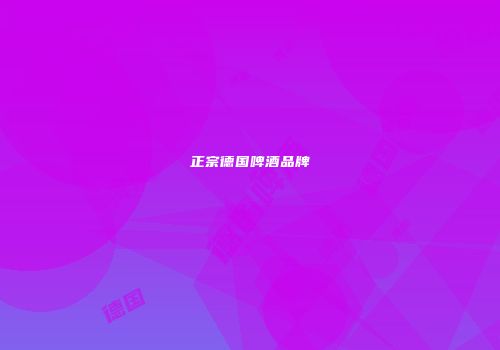 正宗德国啤酒品牌