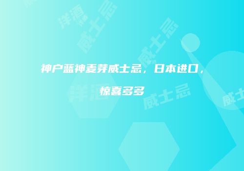 神户蓝神麦芽威士忌，日本进口，惊喜多多