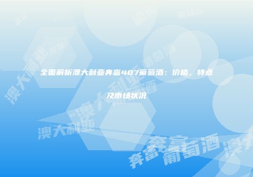 全面解析澳大利亚奔富407葡萄酒：价格、特点及市场状况