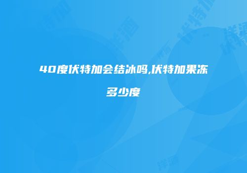 40度伏特加会结冰吗,伏特加果冻多少度