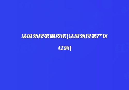 法国勃艮第黑皮诺(法国勃艮第产区红酒)