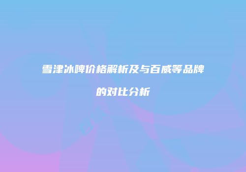 雪津冰啤价格解析及与百威等品牌的对比分析