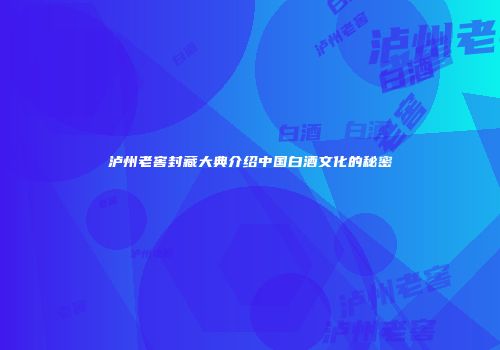泸州老窖封藏大典介绍中国白酒文化的秘密