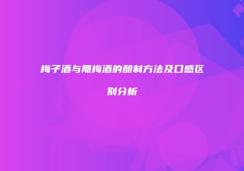 梅子酒与雕梅酒的酿制方法及口感区别分析