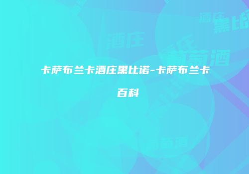 卡萨布兰卡酒庄黑比诺-卡萨布兰卡 百科