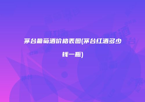 茅台葡萄酒价格表图(茅台红酒多少钱一瓶)