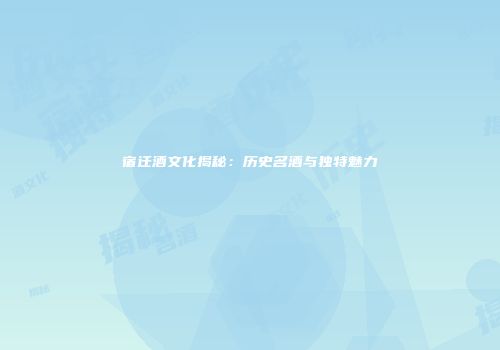 宿迁酒文化揭秘：历史名酒与独特魅力