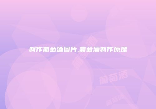 制作葡萄酒图片,葡萄酒制作原理