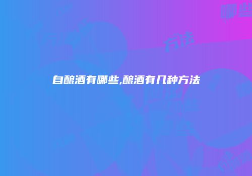 自酿酒有哪些,酿酒有几种方法