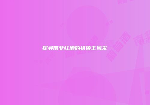 探寻南非红酒的祖鲁王风采