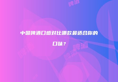 中国啤酒口感对比哪款最适合你的口味？