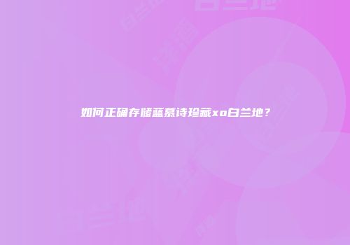 如何正确存储蓝慕诗珍藏xo白兰地？