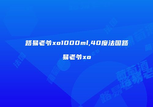路易老爷xo1000ml,40度法国路易老爷xo