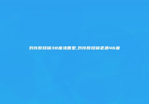 刘伶醉烧锅38度浓香型,刘伶醉烧锅老酒46度