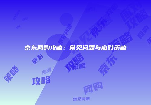 京东网购攻略：常见问题与应对策略