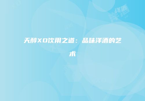天醇XO饮用之道：品味洋酒的艺术