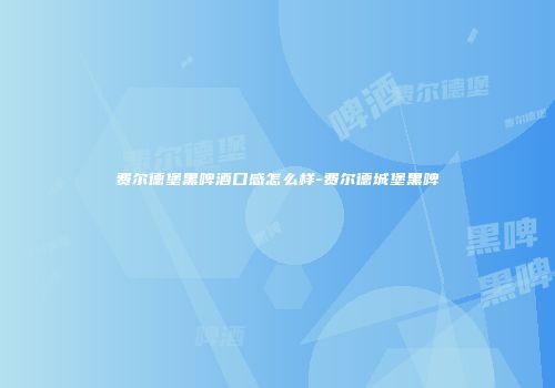 费尔德堡黑啤酒口感怎么样-费尔德城堡黑啤