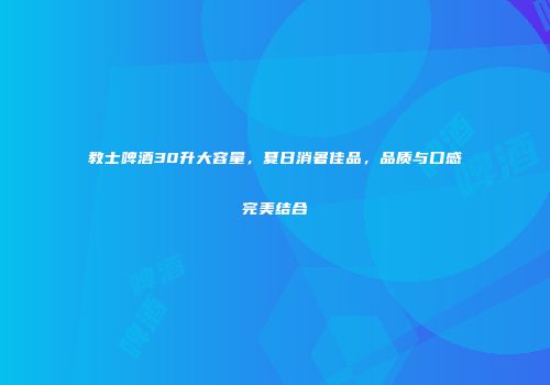 教士啤酒30升大容量，夏日消暑佳品，品质与口感完美结合