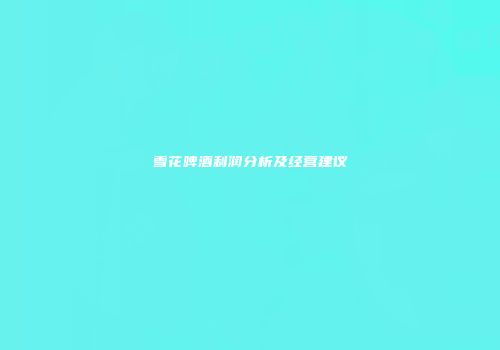 雪花啤酒利润分析及经营建议