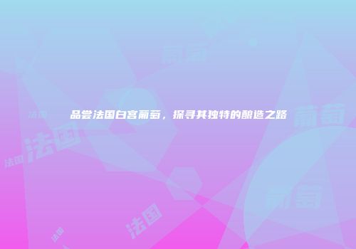 品尝法国白宫葡萄，探寻其独特的酿造之路