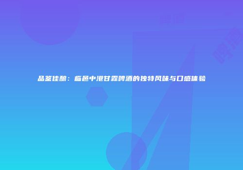 品鉴佳酿：临邑中港甘霖啤酒的独特风味与口感体验