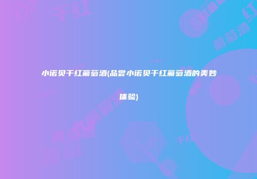 小诺贝干红葡萄酒(品尝小诺贝干红葡萄酒的美妙体验)