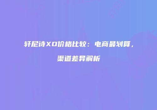轩尼诗XO价格比较：电商最划算，渠道差异解析