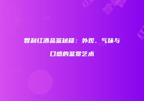 智利红酒品鉴秘籍：外观、气味与口感的鉴赏艺术