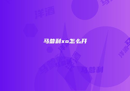 马爹利xo怎么开