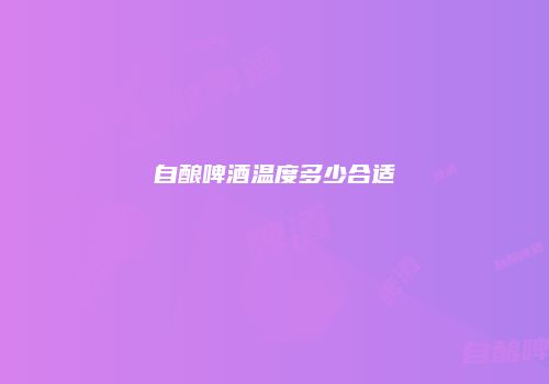 自酿啤酒温度多少合适