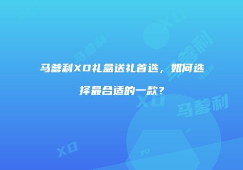 马爹利XO礼盒送礼首选，如何选择最合适的一款？