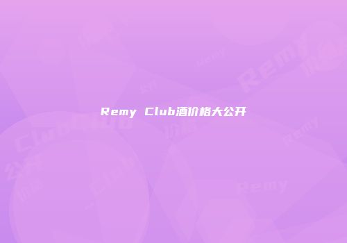 Remy Club酒价格大公开