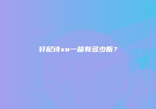 轩尼诗xo一箱有多少瓶？