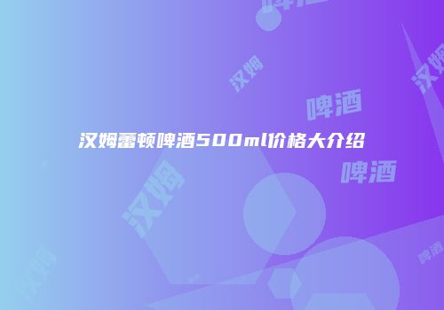汉姆蕾顿啤酒500ml价格大介绍