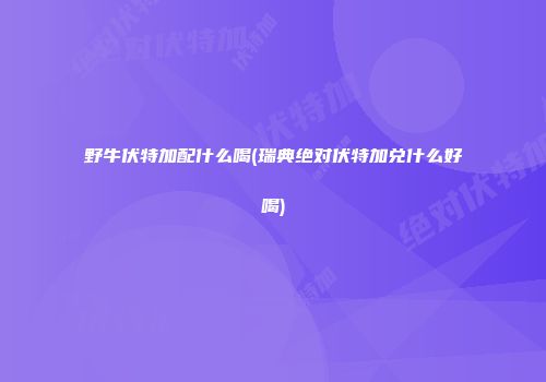野牛伏特加配什么喝(瑞典绝对伏特加兑什么好喝)