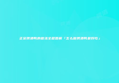 正宗啤酒鸭的做法全程图解「怎么做啤酒鸭最好吃」