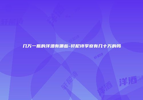 几万一瓶的洋酒有哪些-轩尼诗李察有几十万的吗
