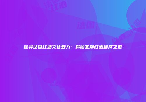 探寻法国红酒文化魅力：揭秘鉴别红酒档次之道