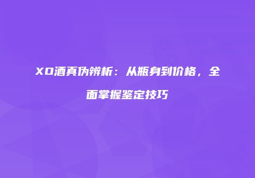 XO酒真伪辨析：从瓶身到价格，全面掌握鉴定技巧