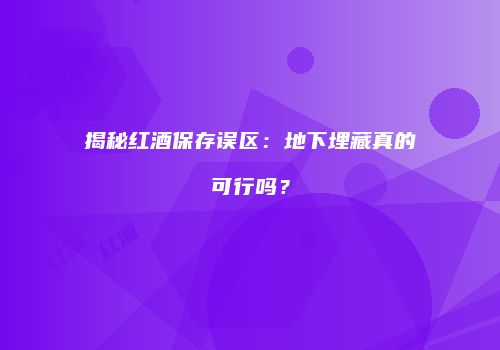 揭秘红酒保存误区：地下埋藏真的可行吗？