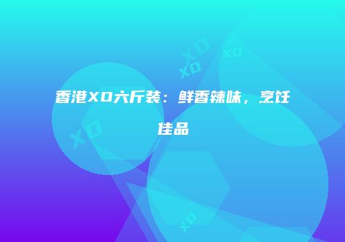 香港XO六斤装：鲜香辣味，烹饪佳品