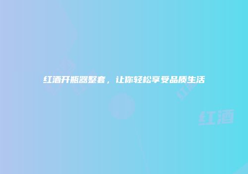 红酒开瓶器整套，让你轻松享受品质生活