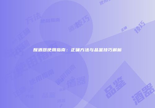 醒酒器使用指南：正确方法与品鉴技巧解析
