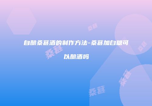 自酿桑葚酒的制作方法-桑葚加白糖可以酿酒吗