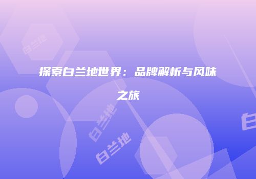探索白兰地世界：品牌解析与风味之旅