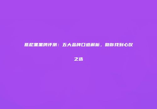 慕尼黑黑啤评测：五大品牌口感解析，助你找到心仪之选