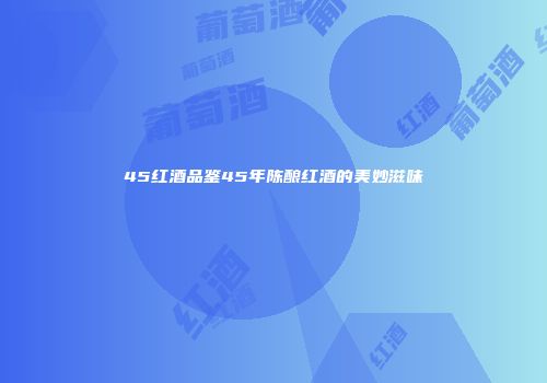 45红酒品鉴45年陈酿红酒的美妙滋味