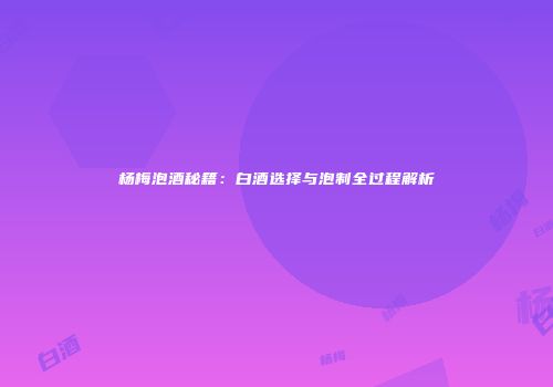 杨梅泡酒秘籍：白酒选择与泡制全过程解析