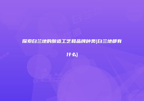 探索白兰地的酿造工艺和品牌种类(白兰地都有什么)