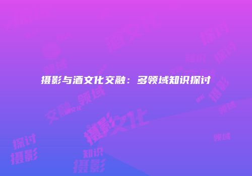 摄影与酒文化交融：多领域知识探讨
